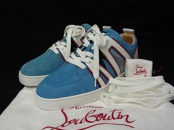 ■極美品■ Christian Louboutin クリスチャンルブタン スエード×レザー スニーカー 表記サイズ 40 1/2(約27.5cm) ブルー系 FH4838