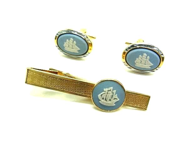 WEDGWOOD ウェッジウッド ジャスパー ネクタイピン カフスボタン カフリンクス アクセサリー 紳士 メンズ ゴールド系 DG7623 冠婚葬祭 結婚式 ...