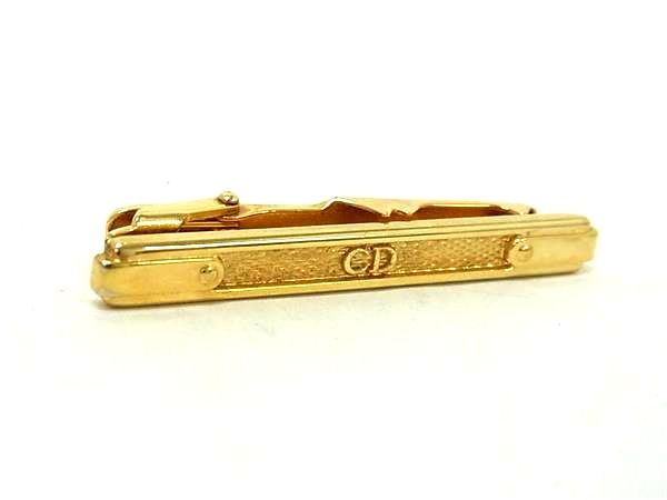 ■美品■ ChristianDior クリスチャンディオール ヴィンテージ ネクタイピン タイクリップ アクセサリー ゴールド系 DG8587 冠婚葬祭 結婚式 葬式