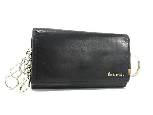 Paul Smith ポールスミス レザー キーリング付き 4連キーケース 鍵入れ レディース メンズ ブラック系 DG9605 Paul Smith ポールスミス レザー キーリング付き 4連キーケース 鍵入れ レディース メンズ ブラック系 DG9605