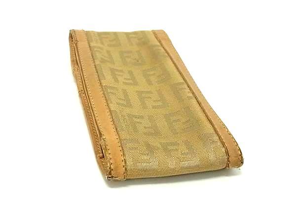 FENDI フェンディ ズッカ柄 ズッキーノ キャンバス×レザー シガレットケース タバコケース 煙草ケース ベージュ系 DG9646