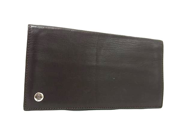 Double-Fold （No Coin Wallet） - ■美品■ NINA RICCI ニナリッチ レザー 二つ折り 長財布 ウォレット 札入れ カード入れ レディース メンズ ダークブラウン系 DG9964