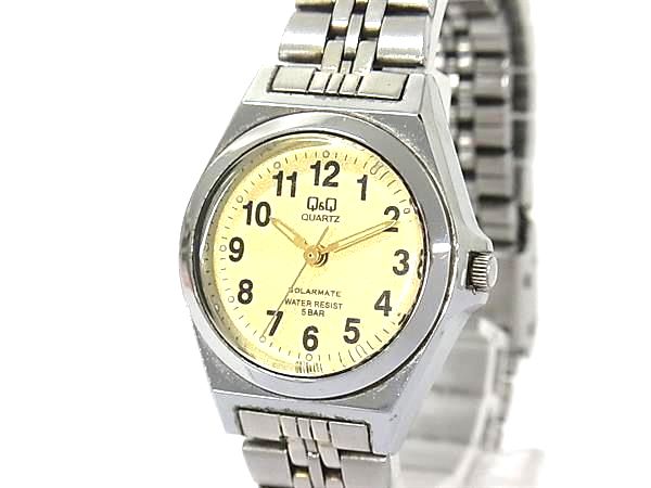 CITIZEN シチズン Q&Q H979-404 SS クォーツ ソーラー電波 5気圧防水 腕時計 ウォッチ メンズ レディース シルバー系 DP0553