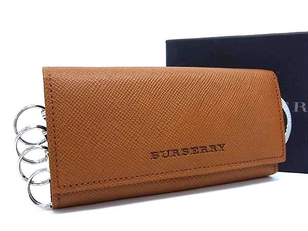 バーバリー キーケース ■新品■未使用■ BURBERRY バーバリー レザー 4連 キーケース 鍵入れ メンズ レディース ブラウン系 AS8177