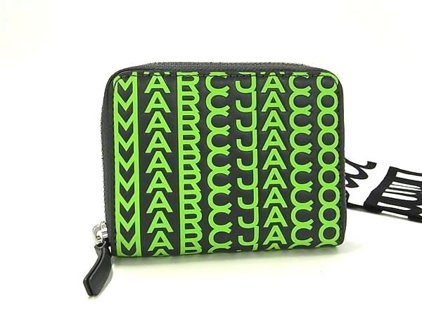 マーク ジェイコブス 革小銭入れ レディース ■新品■未使用■ MARC JACOBS マークジェイコブス レザー 総柄 コインケース コインパース 小銭入れ グリーン系×ブラック系 AU9879