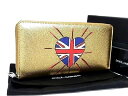 ■新品■未使用■ DOLCE＆GABBANA ドルチェ&amp;ガッバーナ DG LOVES LONDON レザー ラウンドファスナー 長財布 ウォレット ゴールド系 BE6795