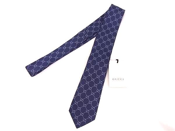 GUCCI - ■新品■未使用■ GUCCI グッチ GG柄 シルク100％ ネクタイ ビジネス 紳士 メンズ ブルー系 BE9040
