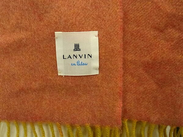 pleasure-Store 楽天市場店の■美品■ LANVIN ランバン フリンジ マフラー ストール 防寒具 レディース オレンジ系 DK1513｜アングル2
