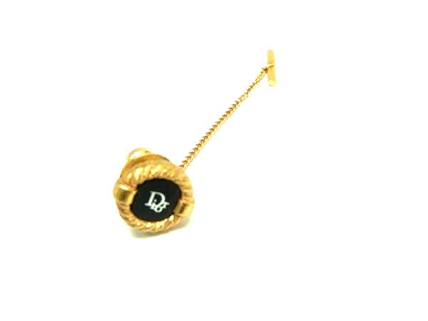 ChristianDior クリスチャンディオール ネクタイピン タイチェーン アクセサリー ゴールド系×ブラック系 DM0813