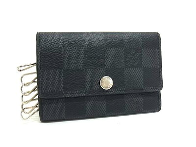 ■極美品■ LOUIS VUITTON ルイヴィトン N62662 ダミエグラフィット ミュルティクレ6 6連 キーケース 鍵入れ ブラック系 FG3715