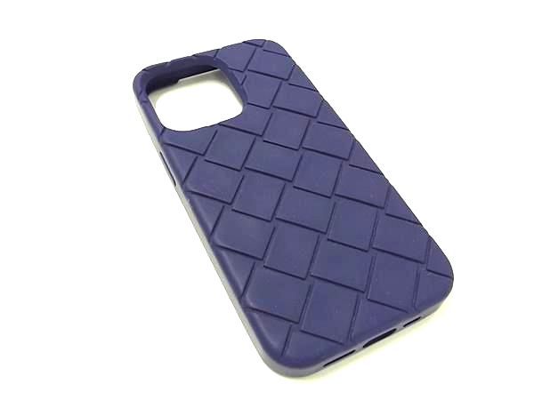 ■美品■ BOTTEGA VENETA ボッテガヴェネタ ラバー iPhone13 Pro対応 アイフォンケース スマホケース パープル系 AS8187