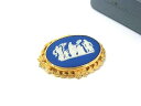 ■美品■ WEDGWOOD ウェッジウッド ジャスパー ピンブローチ ピンバッジ アクセサリー レディース ブルー系×ゴールド系 DI2208