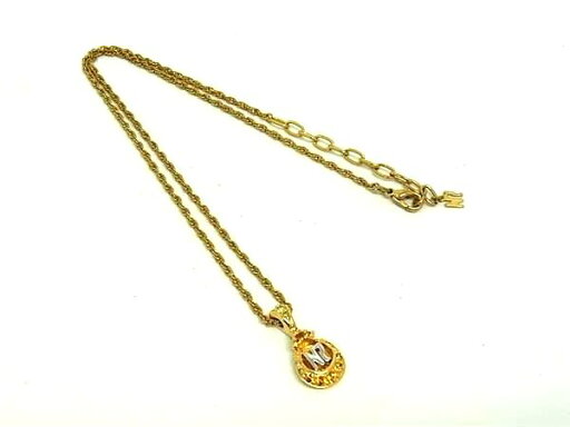 ■美品■ NINA RICCI ニナリッチ ロゴモチーフ ラインストーン ネックレス ペンダント アクセサリー レディース ゴールド系 DG9905 ■美品■ NINA RICCI ニナリッチ ロゴモチーフ ラインストーン ネックレス ペンダント アクセサリー レディース ゴールド系 DG9905