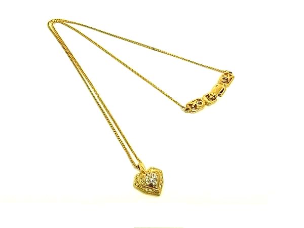 樂天商城 - ■美品■ NINA RICCI ニナリッチ ロゴモチーフ ラインストーン ハート ネックレス ペンダント アクセサリー ゴールド系 DG9939