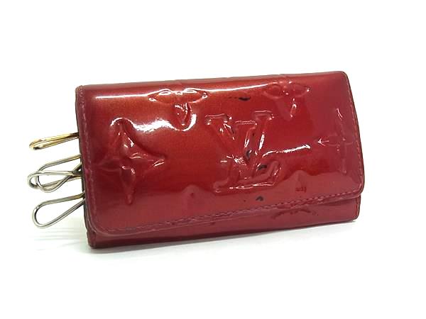 LOUIS VUITTON ルイヴィトン M91976 モノグラムヴェルニ ミュルティクレ4 4連 キーケース 鍵入れ ポムダムール レッド系 DH0839