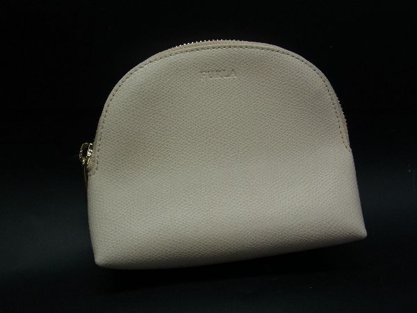 乐天商城 - ■美品■ FURLA フルラ レザー ポーチ メイクポーチ 化粧ポーチ マルチケース ベージュ系 DH1422
