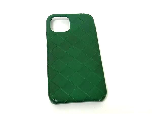 BOTTEGA VENETA ボッテガヴェネタ イントレチャート レザー iPhone12Pro 対応 アイフォンケース スマホケース グリーン系 FN6324