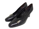 YVESSAINTLAURENT イヴサンローラン レザー ヒール パンプス サイズ35 1/2 (約22.5cm) 靴 シューズ レディース ブラック系 DG8303
