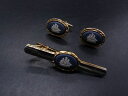■美品■ WEDGWOOD ウェッジウッド ジャスパー カフス カフリンクス タイピン アクセサリー メンズ ゴールド系×ブルー系 DH2158 冠婚葬祭 結婚...