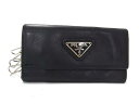 PRADA プラダ サフィアーノレザー 5連 キーケース 鍵入れ メンズ レディース ブラック系 DJ0755(4)