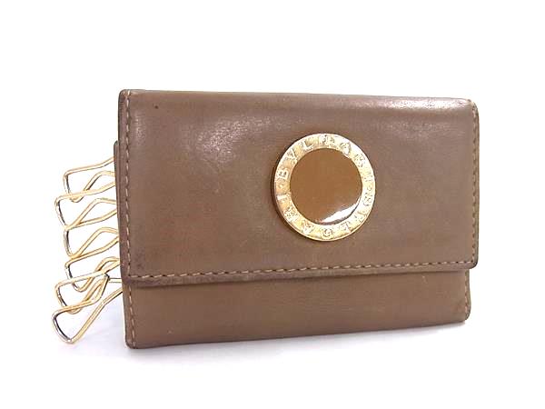 BVLGARI ブルガリブルガリ レザー 6連 キーケース 鍵入れ レディース メンズ ブラウン系 DL5298