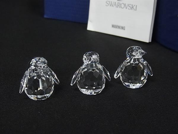 乐天商城 - ■新品同様■ SWAROVSKI スワロフスキー 209588 クリスタル ミニチュア ペンギン 3羽セット オブジェ 置物 インテリア クリア DN0017
