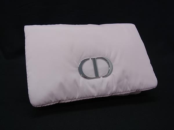 ■美品■ ChristianDior クリスチャンディオール ナイロン マルチケース マルチポーチ 小物入れ 化粧ポーチ ライトピンク系 DP0589