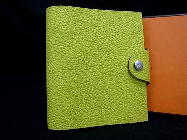 Hermes - ■新品同様■ HERMES エルメス ユリスPM トゴ シルバー金具 手帳カバー スケジュール帳 ステーショナリー □L刻印 イエロー系 FA4116