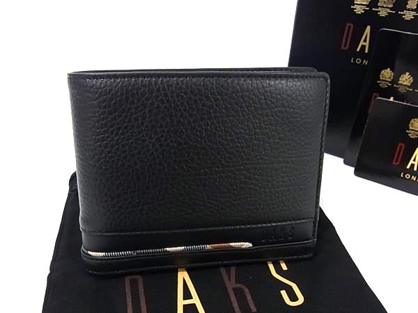 樂天商城 - ■新品■未使用■ DAKS ダックス レザー 二つ折り 財布 ウォレット 札入れ メンズ ブラック系 BP1807
