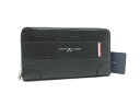 ■美品■ TOMMY HILFIGER トミーヒルフィガー レザー ラウンドファスナー 長財布 ウォレット メンズ ブラック系 DH7845