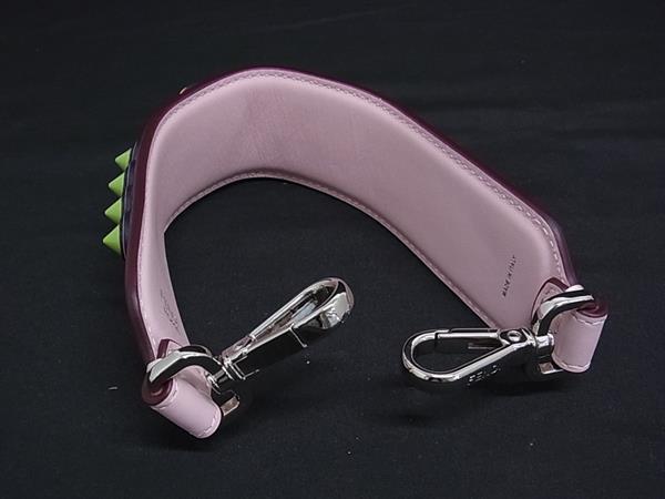 ■新品■未使用■ FENDI フェンディ ストラップユー ミニ レザー スタッズ バッグ用 ハンドルストラップ ピンク系 FK6562