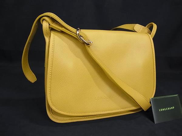 樂天商城 - ■新品同様■ LONGCHAMP ロンシャン レザー ショルダーバッグ クロスボディ 斜め掛けかばん レディース イエロー系 FS3732