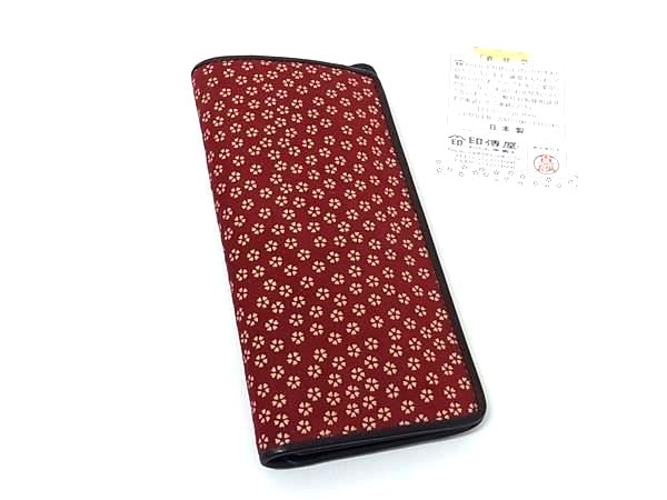 ■新品同様■ INDEN-YA 印傳屋 インデンヤ 鹿革 漆塗り 小桜 メガネケース 眼鏡入れ レディース レッド系×ブラック系 BS0486