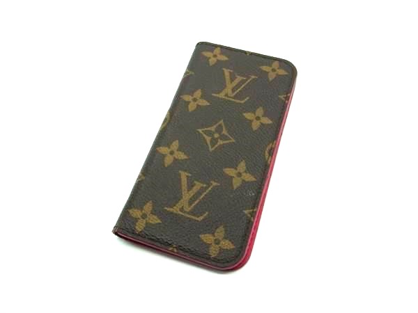 LOUIS VUITTON ルイヴィトン M61906 モノグラム フォリオ iPhone6 ケース アイフォンケース ブラウン系×ピンク系 DH3236