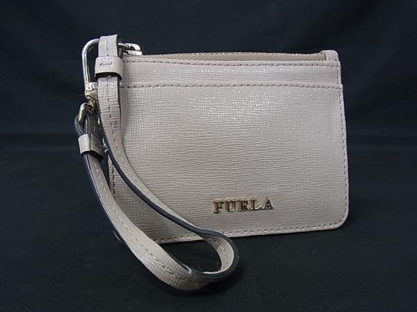■美品■ FURLA フルラ レザー パスケース カードケース 定期入れ カード入れ レディース ライトベージュ系 DH6878