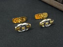 ■美品■ GIVENCHY ジバンシィ カフスボタン カフリンクス アクセサリー ビジネス 紳士 メンズ ゴールド系×シルバー系 DH8197