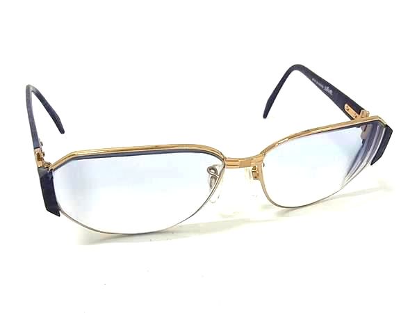Silhouette - ■美品■ Silhouette シルエット M6104 /21 V 6053 度入り メガネ めがね 眼鏡 レディース ブルー系×ゴールド系 DK3067