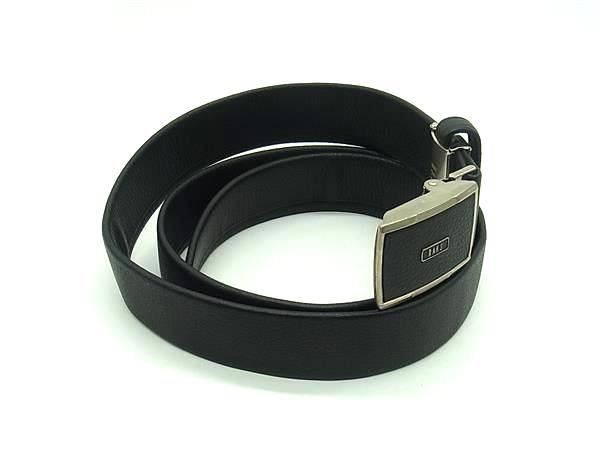 DAKS - ■美品■ DAKS ダックス レザー シルバー金具 ベルト ビジネス 紳士 メンズ ブラック系 DL5934