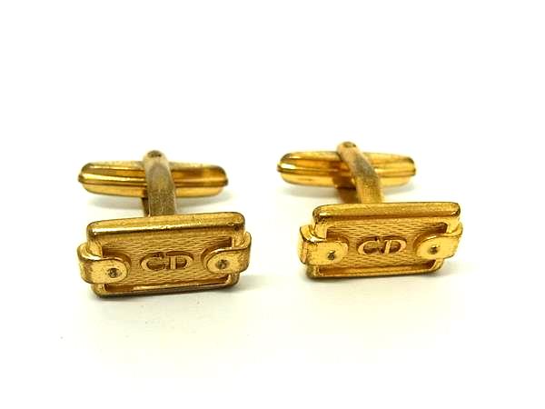 ChristianDior ディオール ヴィンテージ カフスボタン カフリンクス アクセサリー ビジネス 紳士 メンズ ゴールド系 DN0193