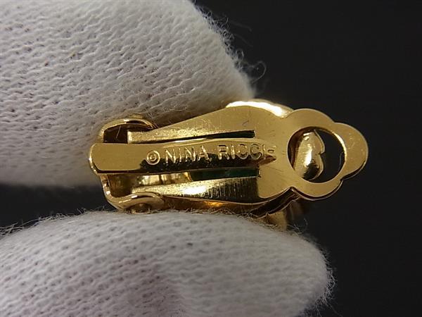 ■美品■ NINA RICCI ニナリッチ ラインストーン クリップ式 イヤリング アクセサリ...