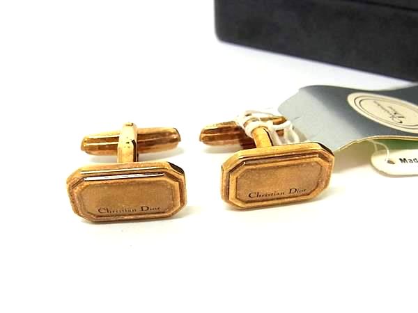 ChristianDior クリスチャンディオール ヴィンテージ カフリンクス カフスボタン アクセサリー ビジネス 紳士 ゴールド系 DN0212