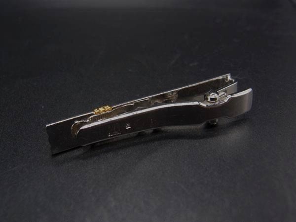 dunhill ダンヒル ロゴプレート ネクタイピン タイクリップ アクセサリー 紳士 メンズ シルバー系×ゴールド系 DH4156 2