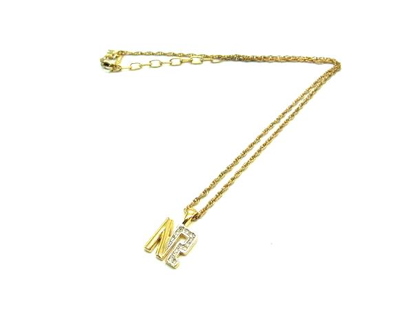 NINA RICCI ニナリッチ ロゴモチーフ ラインストーン ネックレス ペンダント アクセサリー レディース ゴールド系 DH4195