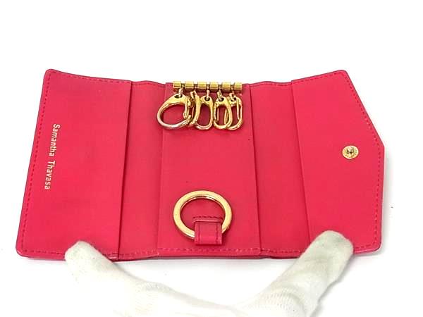 ■美品■ Samantha Thavasa サマンサタバサ パテントレザー 5連 キーケース 鍵入れ メンズ レッド系 DK3243