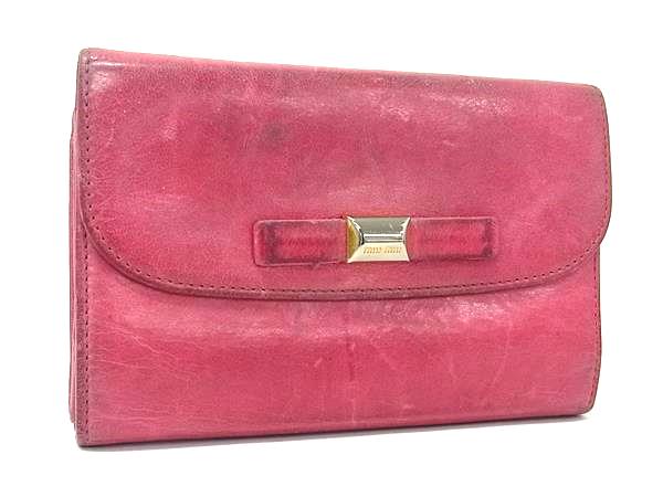 miumiu ミュウミュウ レザー リボン �