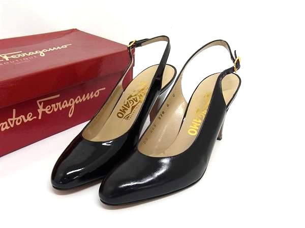 乐天商城 - ■美品■ Salvatore Ferragamo フェラガモ レザー ハイヒール パンプス 表記サイズ 6 (約23.5cm) 靴 シューズ ブラック系 FV4134