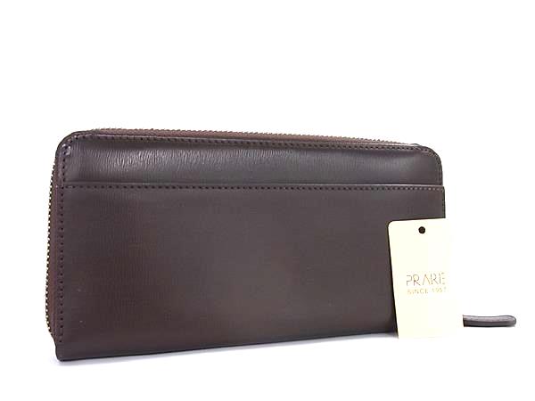 ■極美品■ PRARE プレリー レザー ラウンドファスナー 長財布 札入れ 小銭入れ ウォレット ブラウン系 GD0261