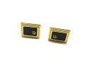 ■美品■ ChristianDior クリスチャンディオール カフスボタン カフリンクス アクセサリー メンズ ゴールド系×ブラック系 DH4074
