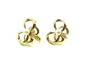 ■美品■ HANAE MORI ハナエモリ ネジバネ式 パール リボン イヤリング アクセサリー レディース ゴールド系×ホワイト系 DH4101