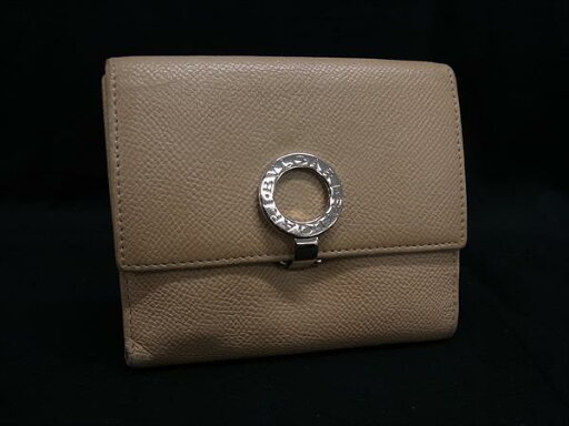BVLGARI ブルガリブルガリ レザー 二つ折り財布 ウォレット 小銭入れ 札入れ レディース ベージュ系 DI0752 BVLGARI ブルガリブルガリ レザー 二つ折り財布 ウォレット 小銭入れ 札入れ レディース ベージュ系 DI0752
